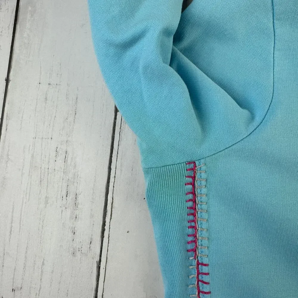 VTG Twisted Heart Blue Y2K Floral Embroidered Sequin Full Zip Jacket Size Medium - Picture 10 of 14